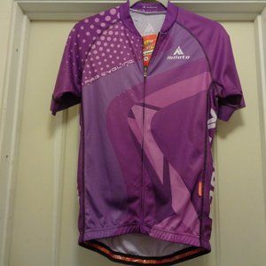 NWT MILOTO CYCLING SHIRT IN PURPLES SAYS LARGE BUT RUNS MORE LIKE A SMALL